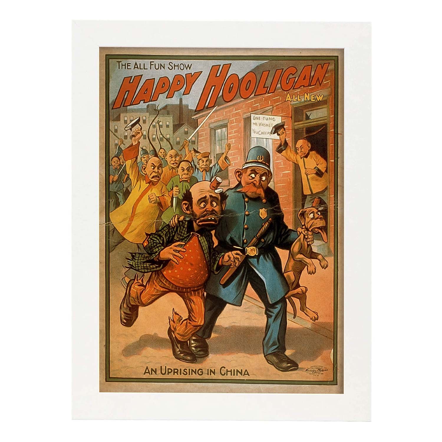 Poster vintage de Hooligans. con imágenes vintage y de publicidad antigua.-Artwork-Nacnic-A3-Marco Blanco-Nacnic Estudio SL