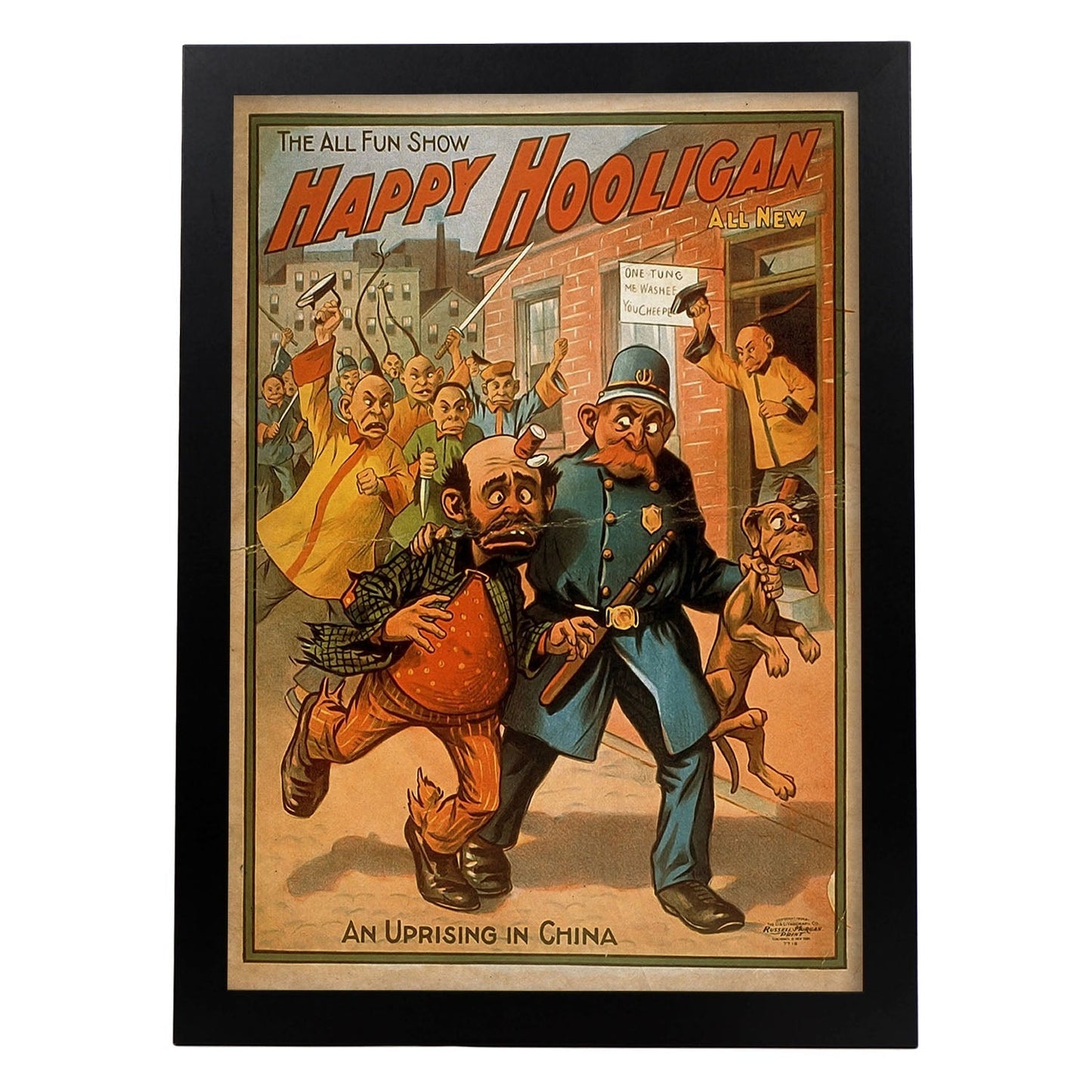 Poster vintage de Hooligans. con imágenes vintage y de publicidad antigua.-Artwork-Nacnic-A3-Marco Negro-Nacnic Estudio SL
