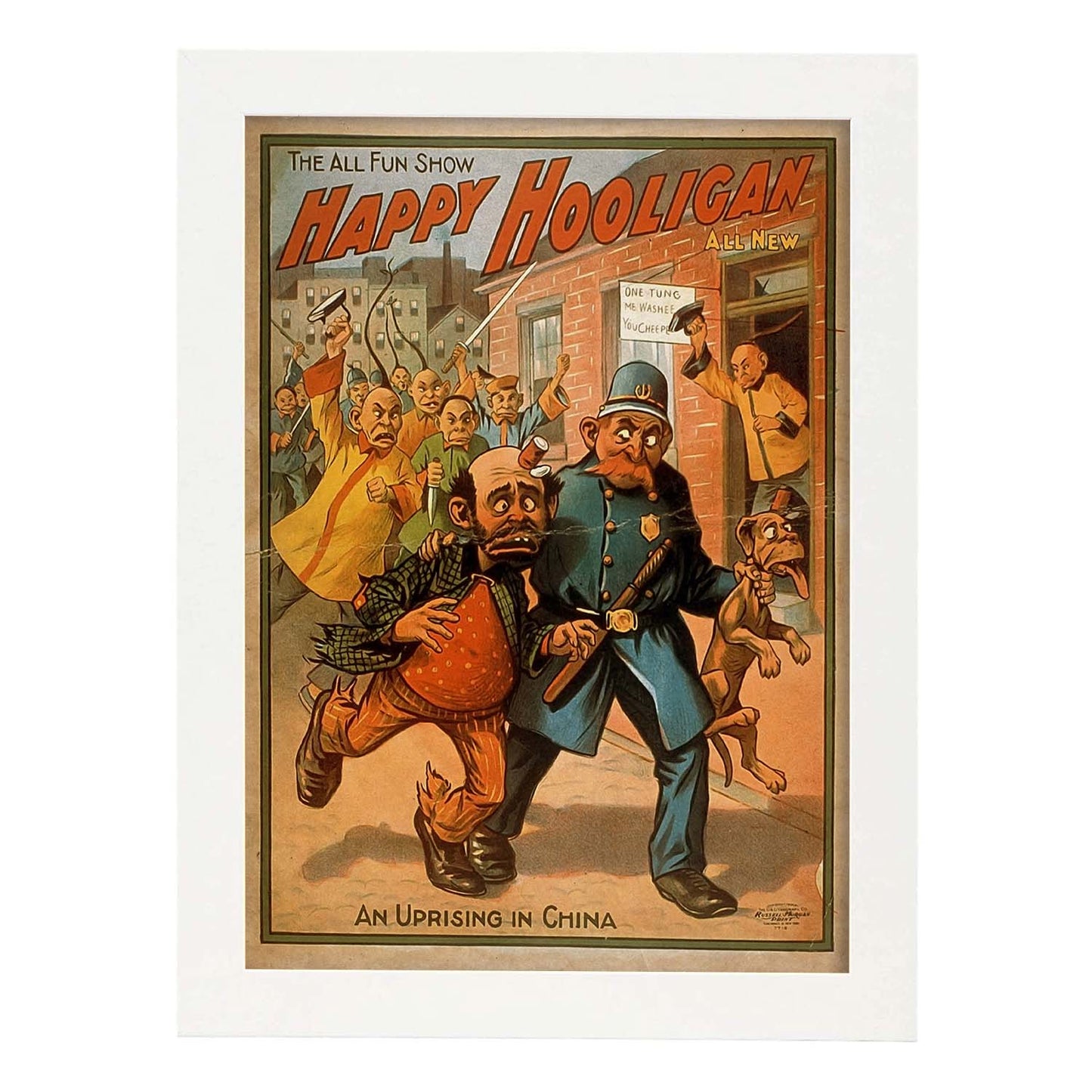 Poster vintage de Hooligans. con imágenes vintage y de publicidad antigua.-Artwork-Nacnic-A4-Marco Blanco-Nacnic Estudio SL