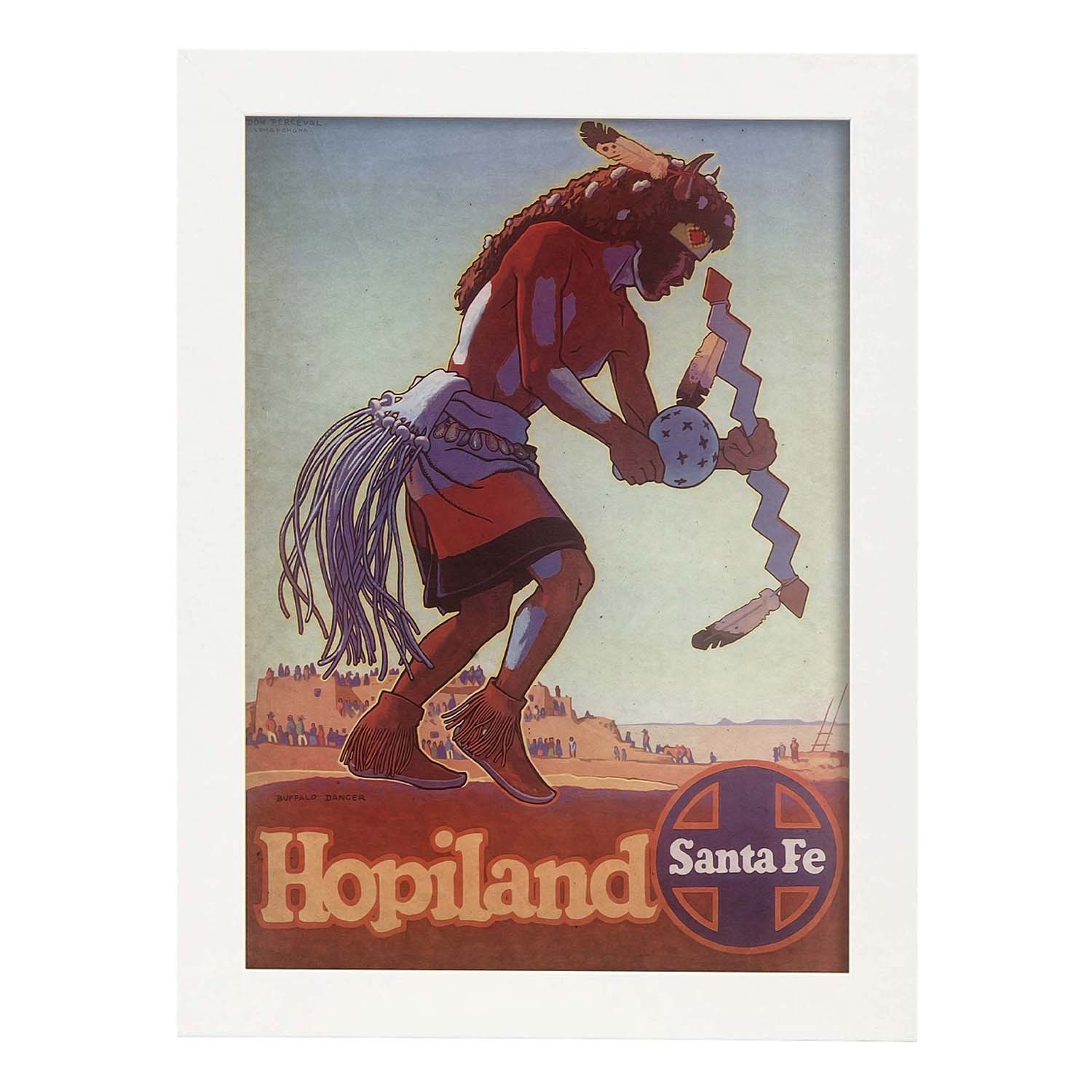 Poster vintage de Hopiland. con imágenes vintage y de publicidad antigua.-Artwork-Nacnic-A3-Marco Blanco-Nacnic Estudio SL