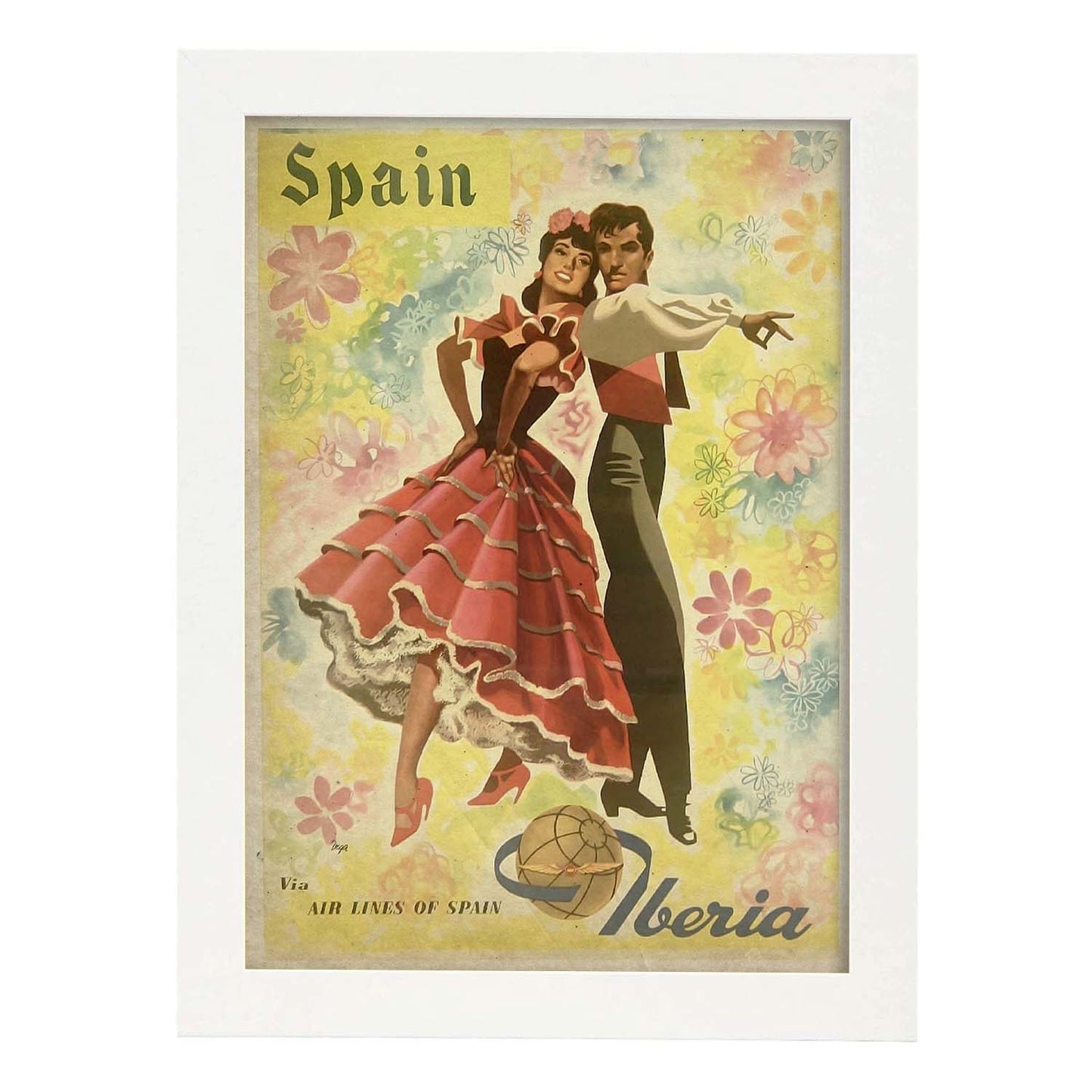 Poster vintage de Iberia. con imágenes vintage y de publicidad antigua.-Artwork-Nacnic-A3-Marco Blanco-Nacnic Estudio SL