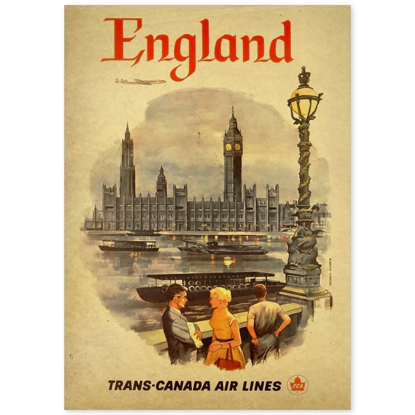 Poster vintage de Inglaterra. con imágenes vintage y de publicidad antigua.-Artwork-Nacnic-A4-Sin marco-Nacnic Estudio SL