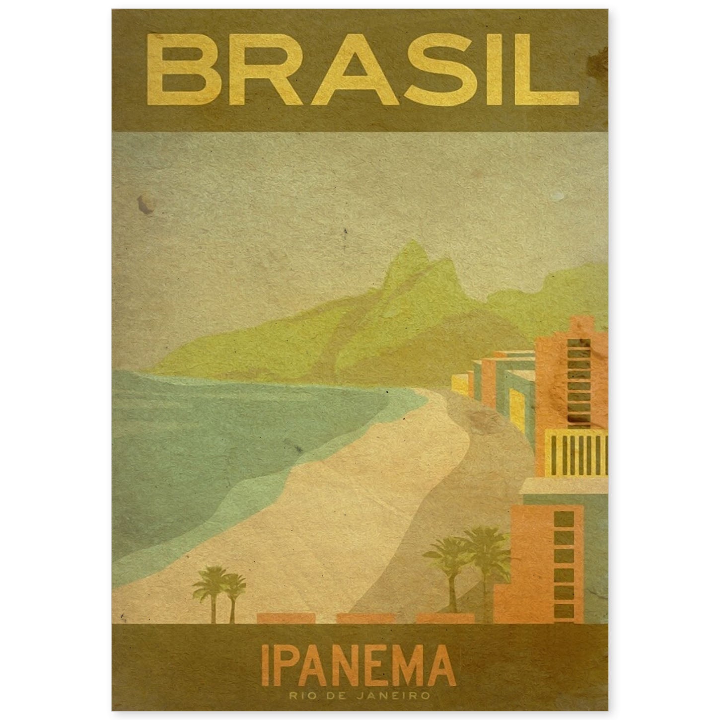 Poster vintage de Ipanema. con imágenes vintage y de publicidad antigua.-Artwork-Nacnic-A4-Sin marco-Nacnic Estudio SL