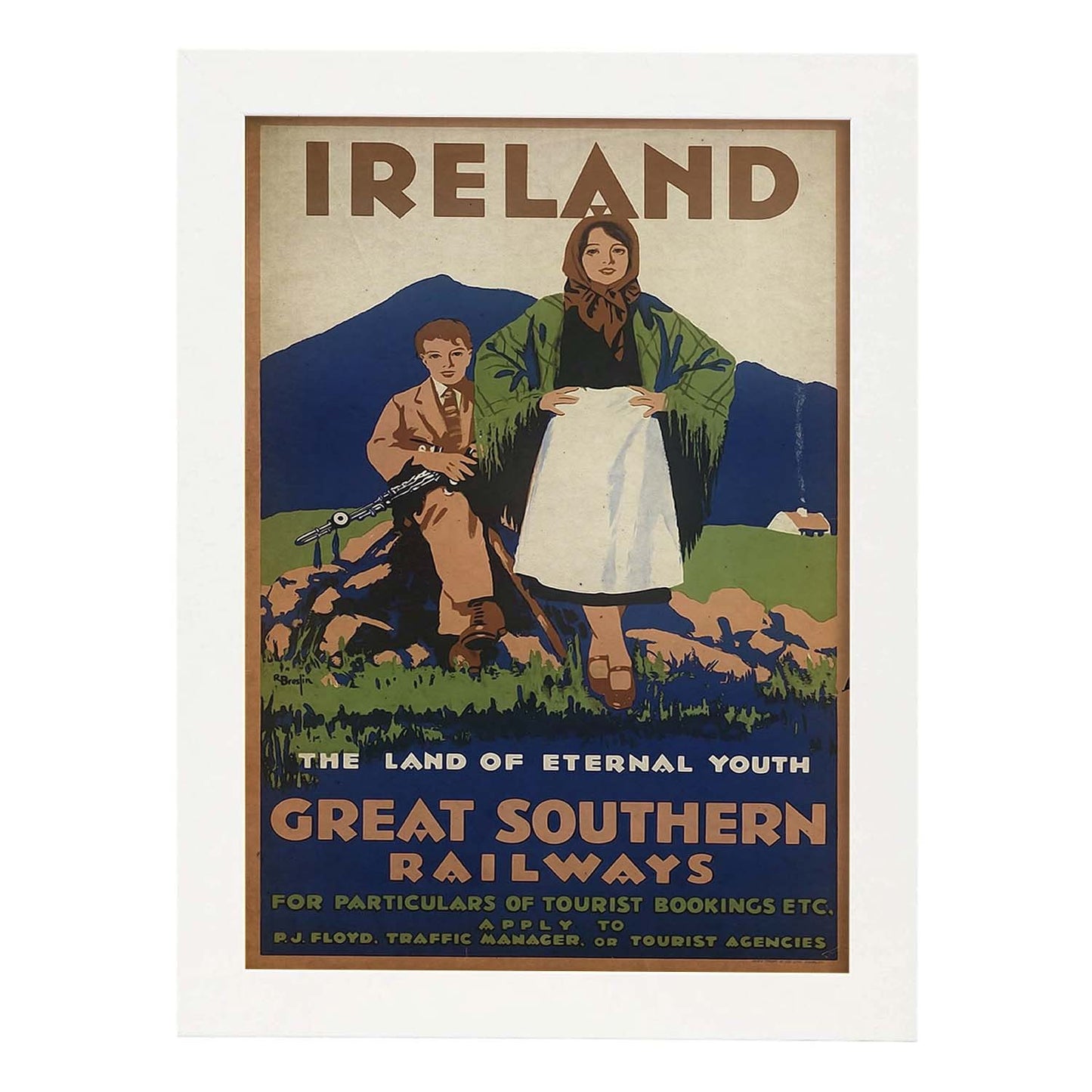 Poster vintage de Irlanda. con imágenes vintage y de publicidad antigua.-Artwork-Nacnic-A3-Marco Blanco-Nacnic Estudio SL