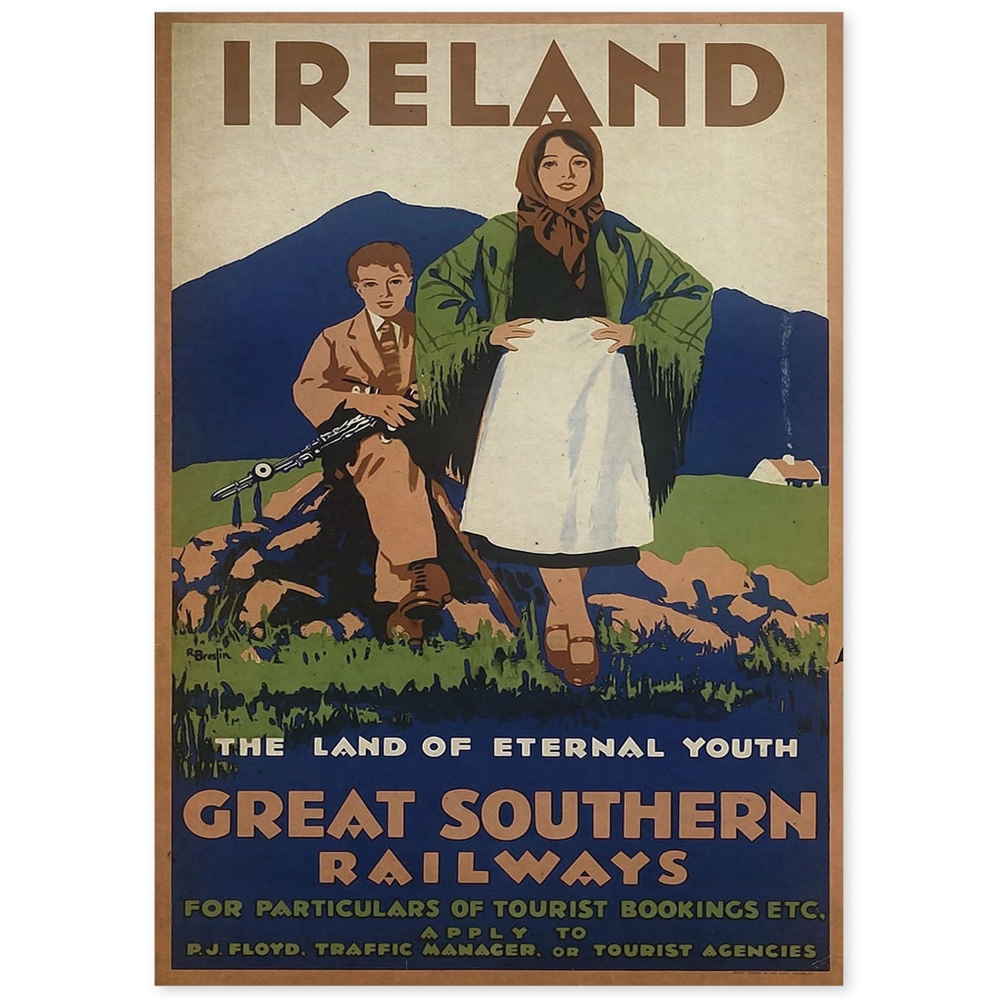 Poster vintage de Irlanda. con imágenes vintage y de publicidad antigua.-Artwork-Nacnic-A4-Sin marco-Nacnic Estudio SL