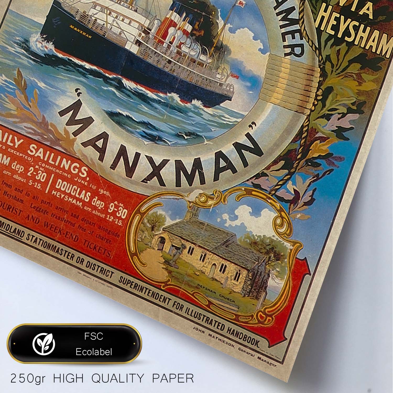 Poster vintage de Isla de Man. con imágenes vintage y de publicidad antigua.-Artwork-Nacnic-Nacnic Estudio SL
