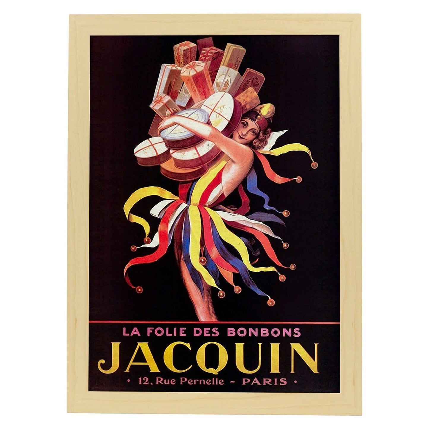Poster vintage de Jacquin. con imágenes vintage y de publicidad antigua.-Artwork-Nacnic-A3-Marco Madera clara-Nacnic Estudio SL