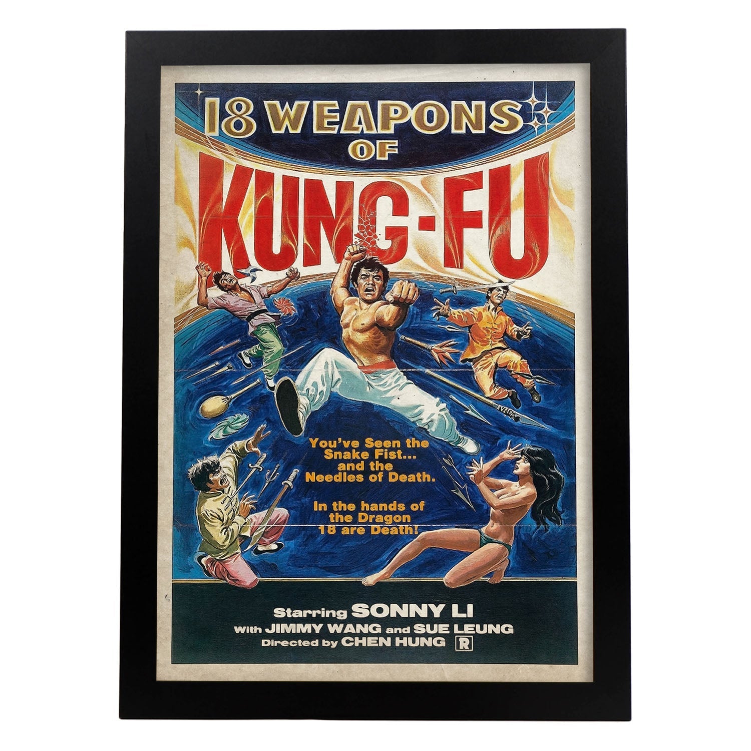 Poster vintage de Kung Fu. con imágenes vintage y de publicidad antigua.-Artwork-Nacnic-A3-Marco Negro-Nacnic Estudio SL