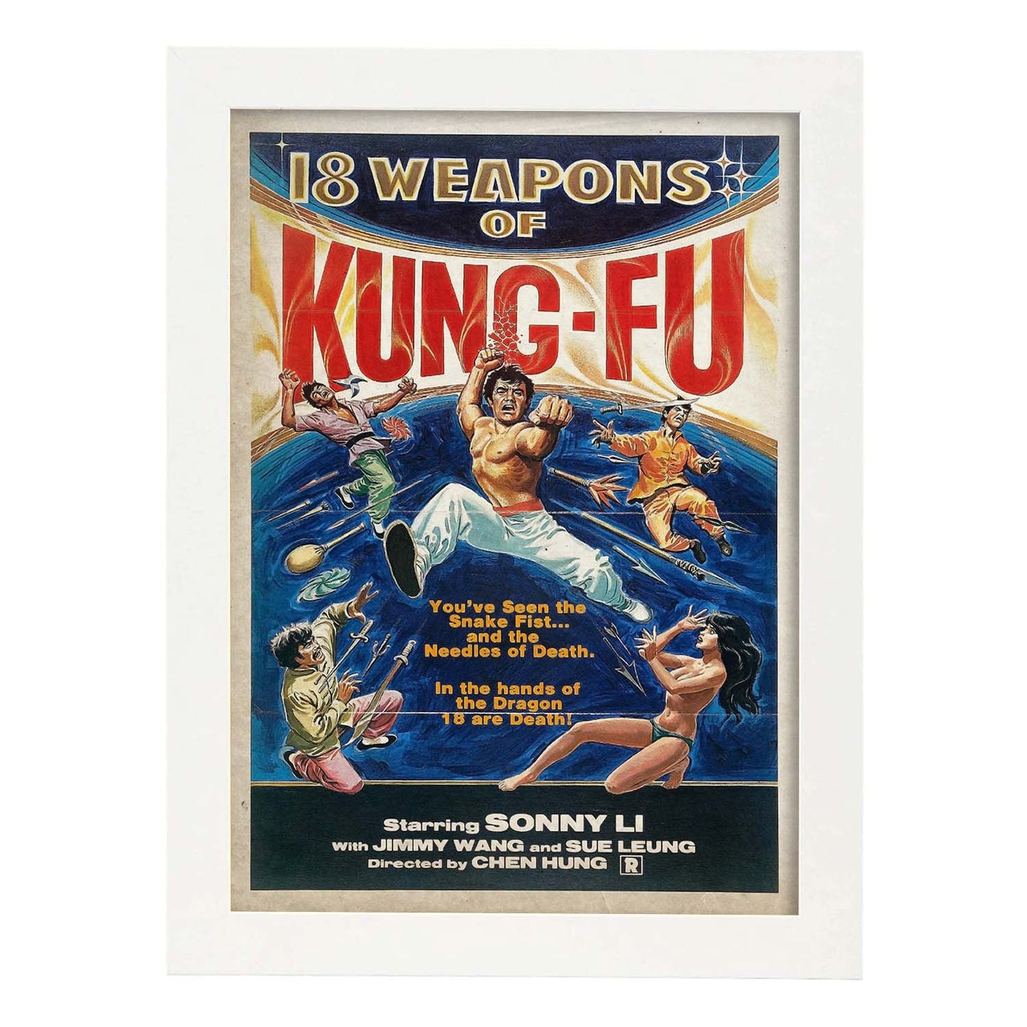 Poster vintage de Kung Fu. con imágenes vintage y de publicidad antigua.-Artwork-Nacnic-A4-Marco Blanco-Nacnic Estudio SL