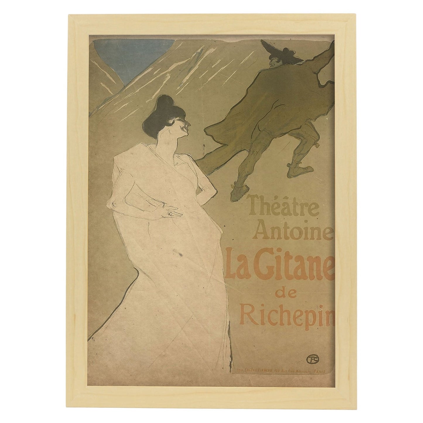 Poster vintage de La Gitana. con imágenes vintage y de publicidad antigua.-Artwork-Nacnic-A3-Marco Madera clara-Nacnic Estudio SL