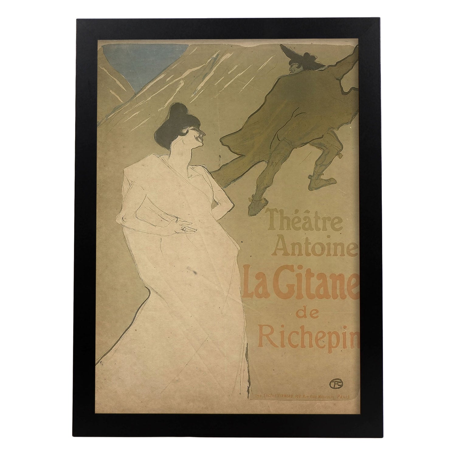 Poster vintage de La Gitana. con imágenes vintage y de publicidad antigua.-Artwork-Nacnic-A3-Marco Negro-Nacnic Estudio SL