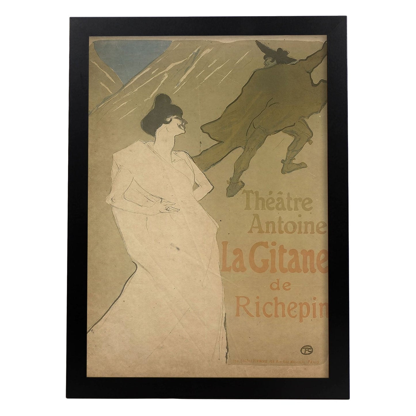 Poster vintage de La Gitana. con imágenes vintage y de publicidad antigua.-Artwork-Nacnic-A4-Marco Negro-Nacnic Estudio SL