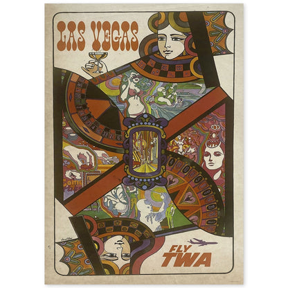 Poster vintage de Las Vegas. con imágenes vintage y de publicidad antigua.-Artwork-Nacnic-A4-Sin marco-Nacnic Estudio SL