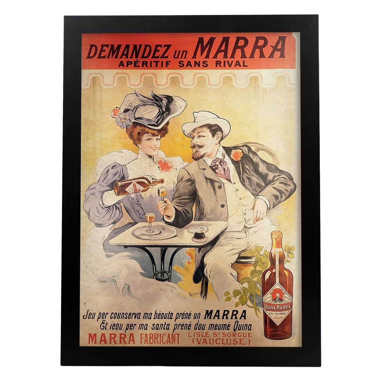 Poster vintage de Licor vintage. con imágenes vintage y de publicidad antigua.-Artwork-Nacnic-A3-Marco Negro-Nacnic Estudio SL