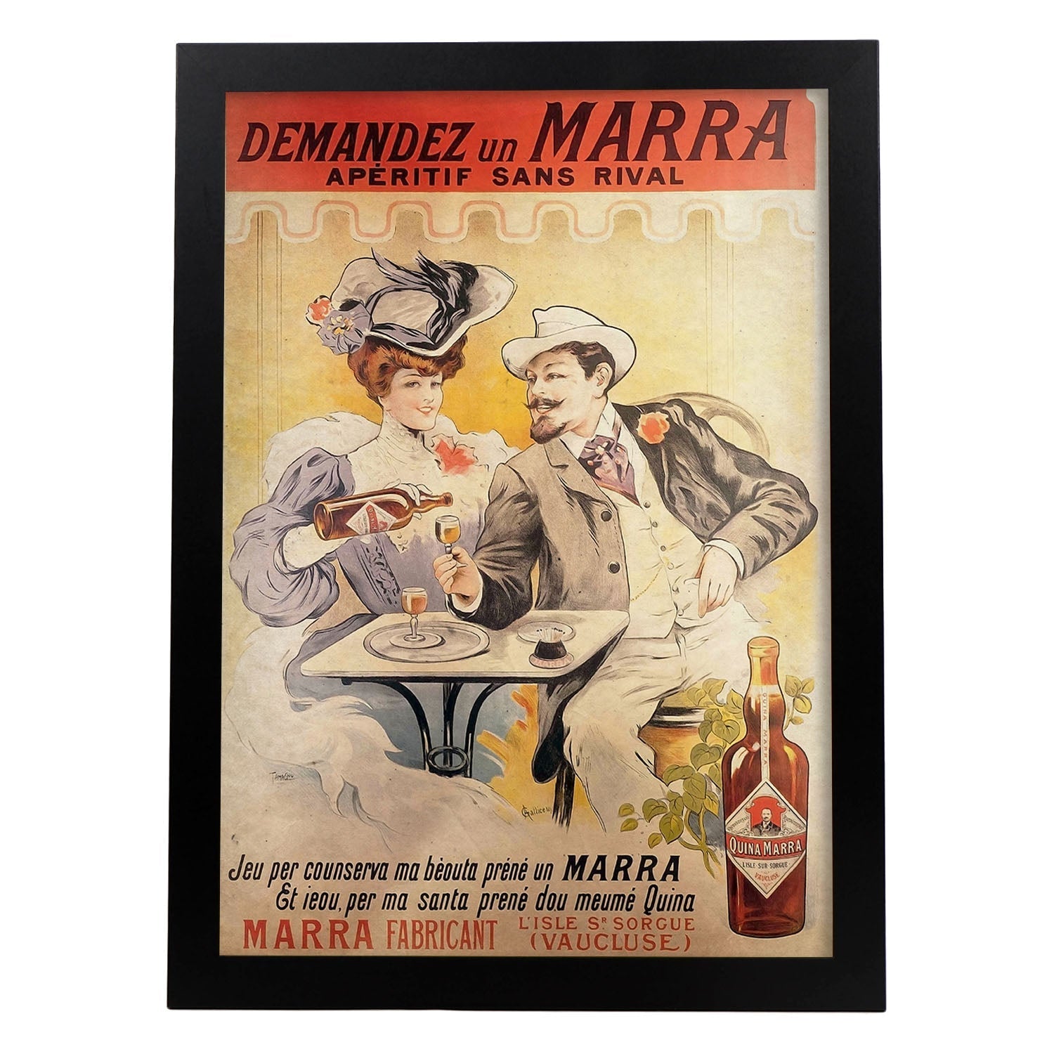 Poster vintage de Licor vintage. con imágenes vintage y de publicidad antigua.-Artwork-Nacnic-A4-Marco Negro-Nacnic Estudio SL
