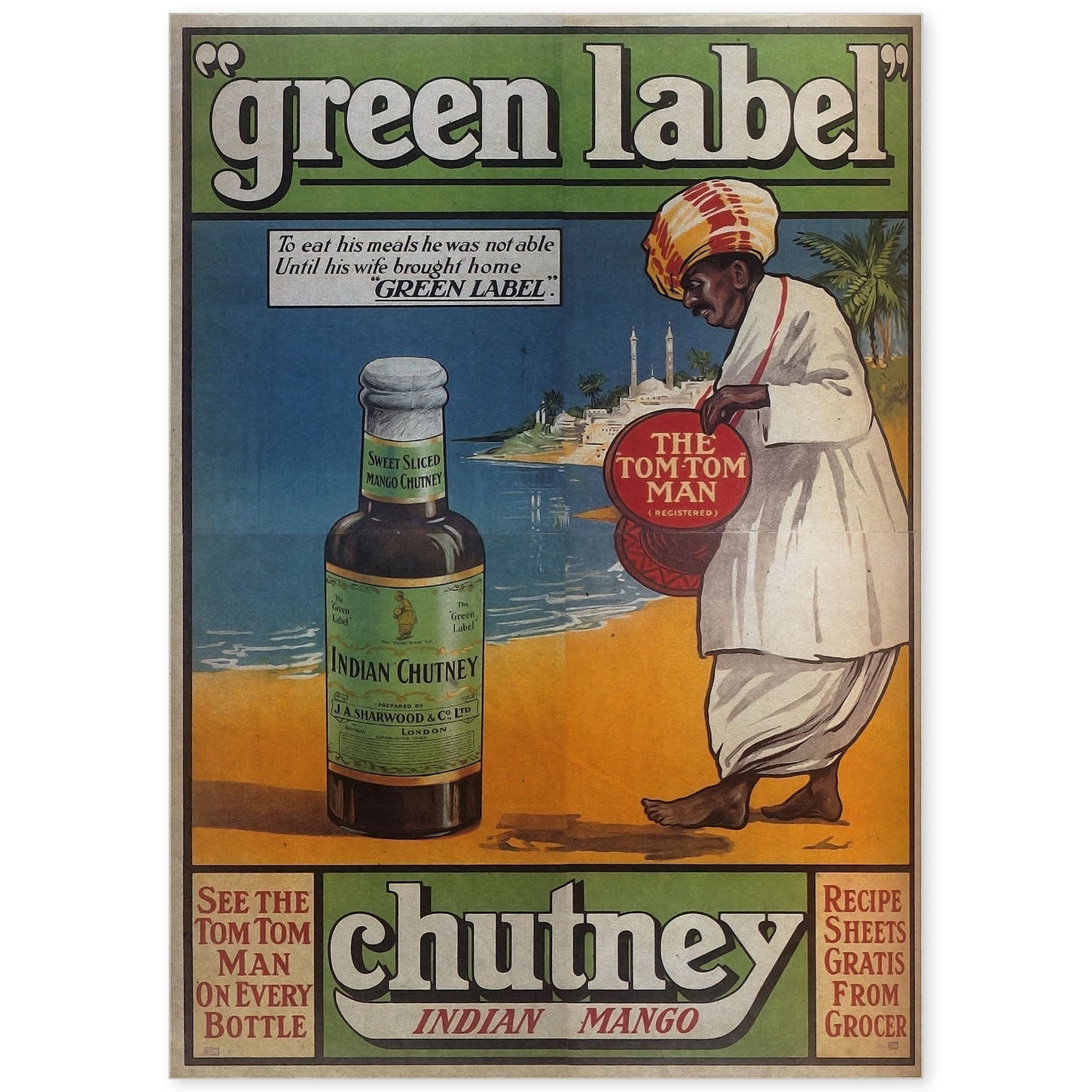 Poster vintage de Mango Chutney. con imágenes vintage y de publicidad antigua.-Artwork-Nacnic-A4-Sin marco-Nacnic Estudio SL