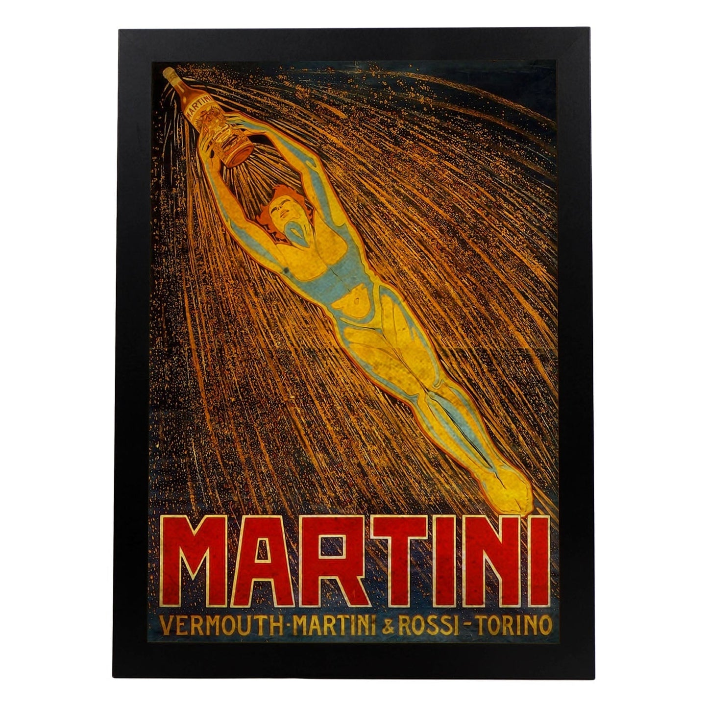 Poster vintage de Martini. con imágenes vintage y de publicidad antigua.-Artwork-Nacnic-A3-Marco Negro-Nacnic Estudio SL