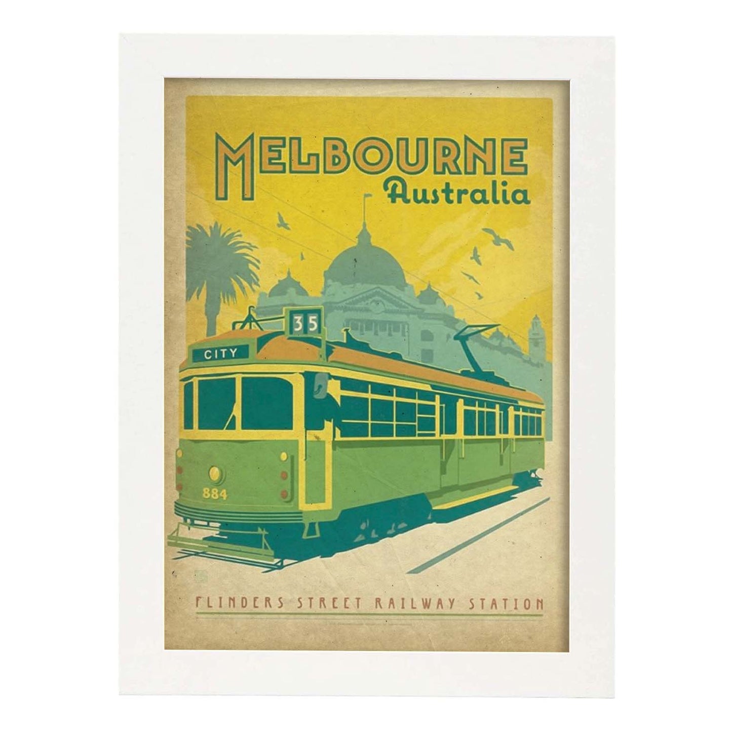 Poster vintage de Melbourne. con imágenes vintage y de publicidad antigua.-Artwork-Nacnic-A3-Marco Blanco-Nacnic Estudio SL