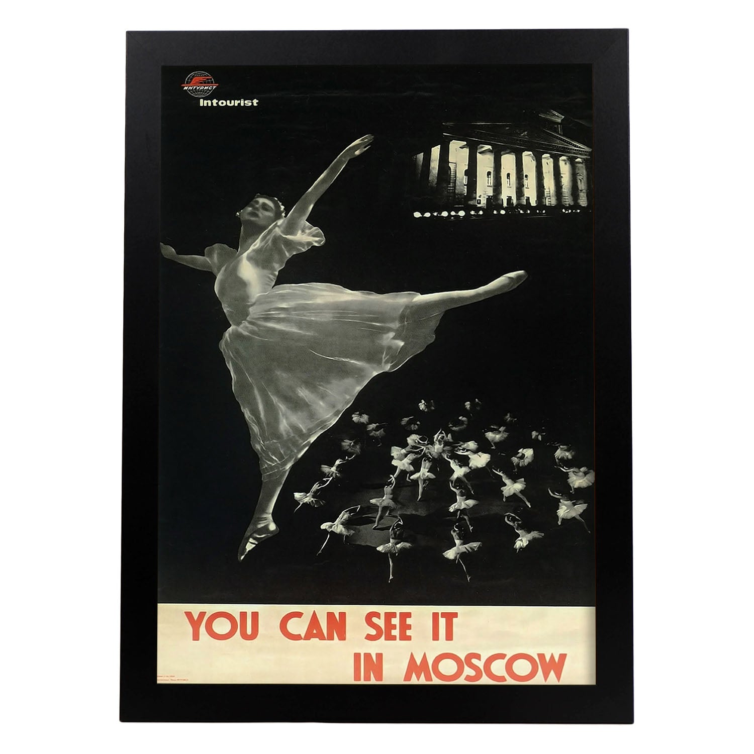 Poster vintage de Moscú. con imágenes vintage y de publicidad antigua.-Artwork-Nacnic-A3-Marco Negro-Nacnic Estudio SL