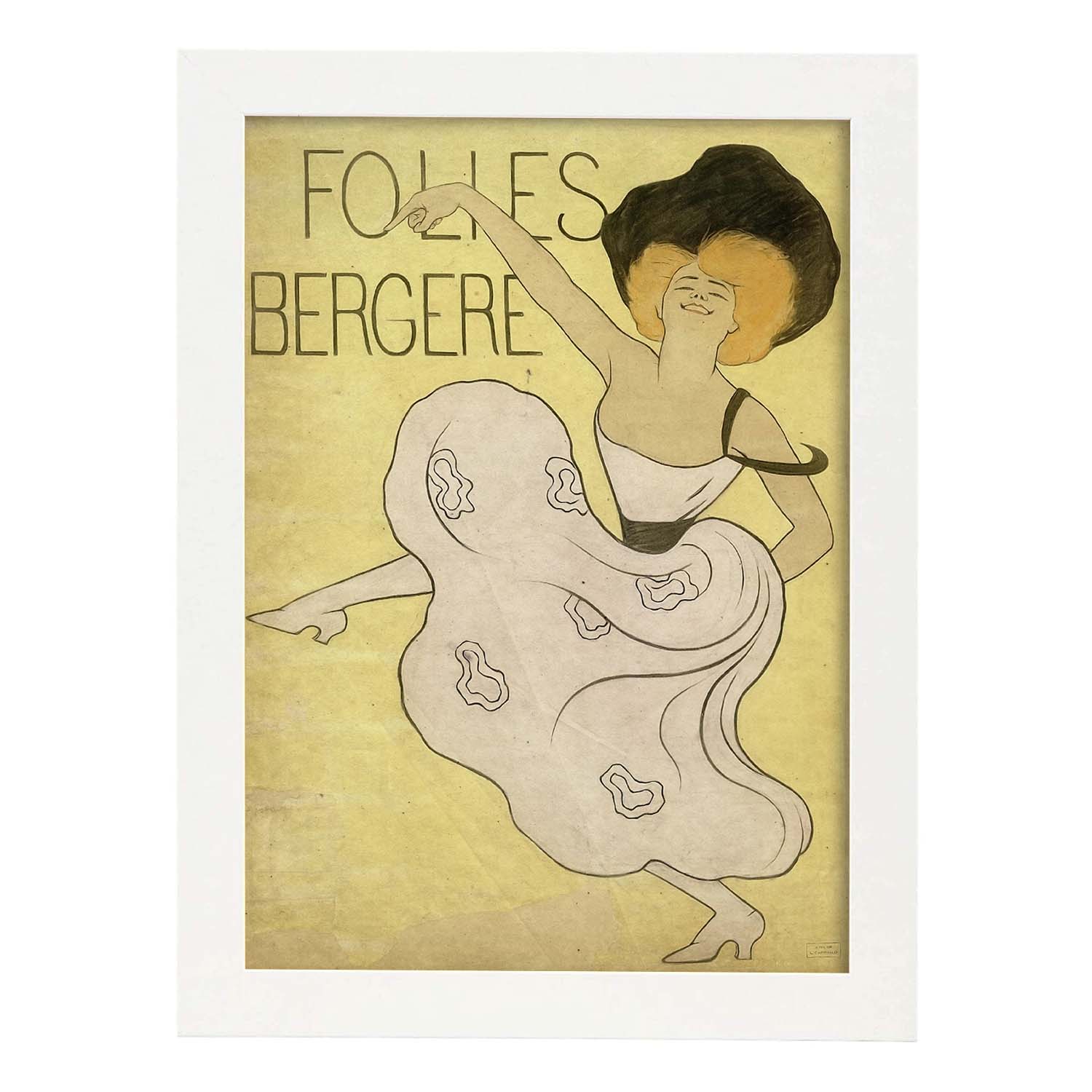 Poster vintage de Mujer con vestido. con imágenes vintage y de publicidad antigua.-Artwork-Nacnic-A3-Marco Blanco-Nacnic Estudio SL
