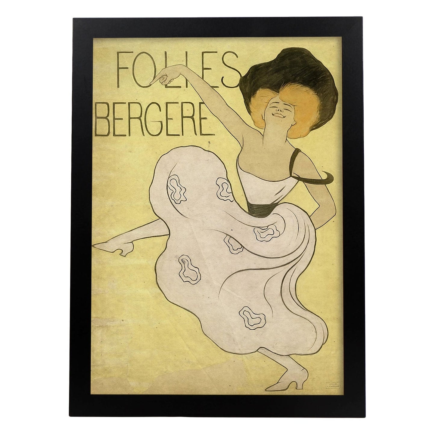 Poster vintage de Mujer con vestido. con imágenes vintage y de publicidad antigua.-Artwork-Nacnic-A3-Marco Negro-Nacnic Estudio SL