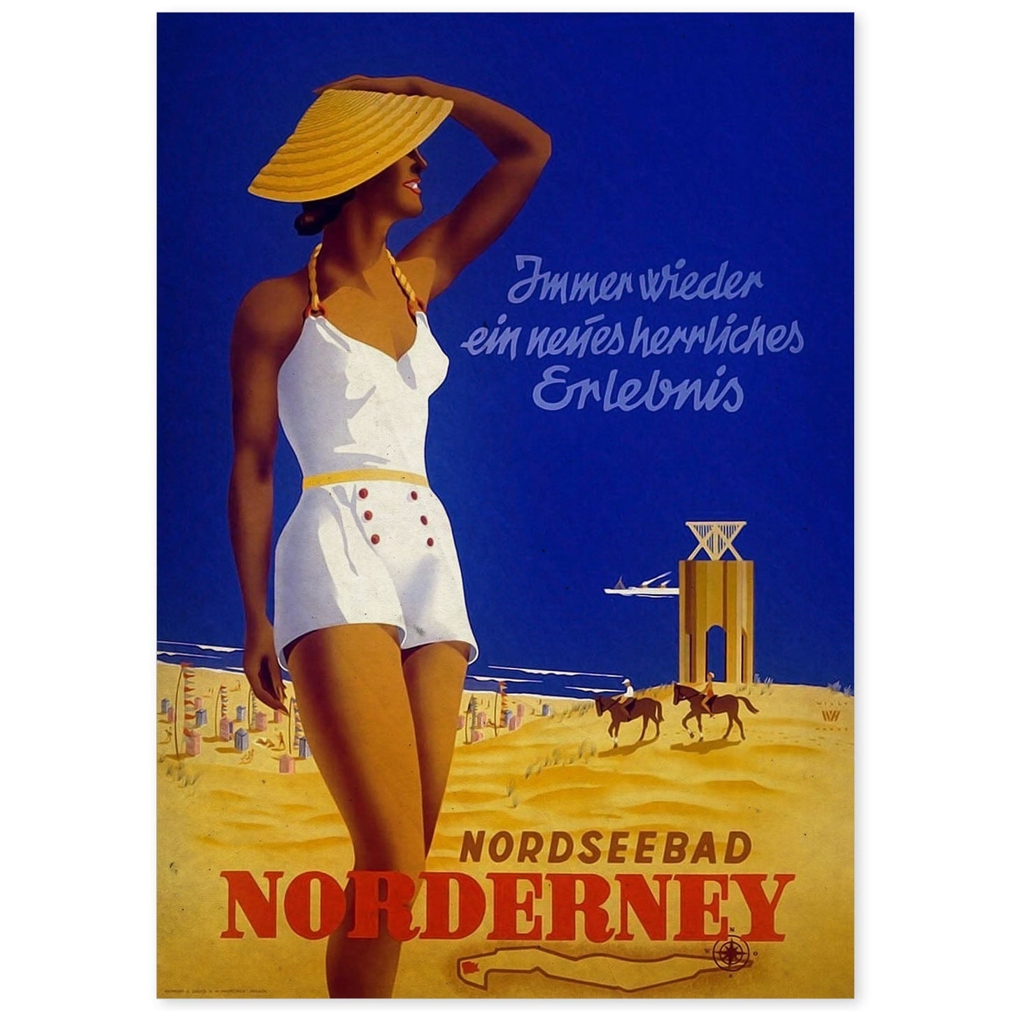 Poster vintage de Norderney. con imágenes vintage y de publicidad antigua.-Artwork-Nacnic-A4-Sin marco-Nacnic Estudio SL