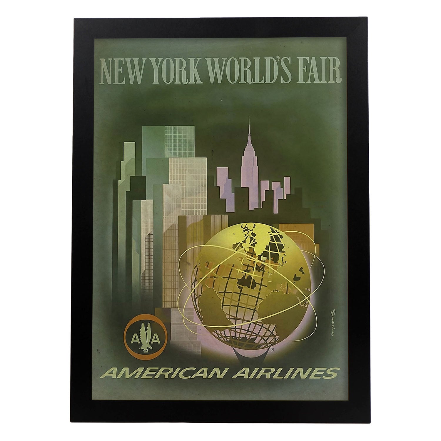 Poster vintage de Nueva York. con imágenes vintage y de publicidad antigua.-Artwork-Nacnic-A3-Marco Negro-Nacnic Estudio SL