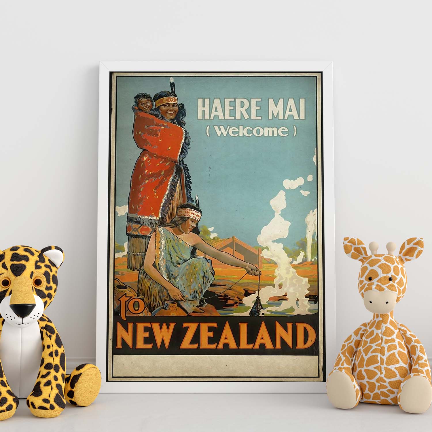 Poster vintage de Nueva Zelanda. con imágenes vintage y de publicidad antigua.-Artwork-Nacnic-Nacnic Estudio SL