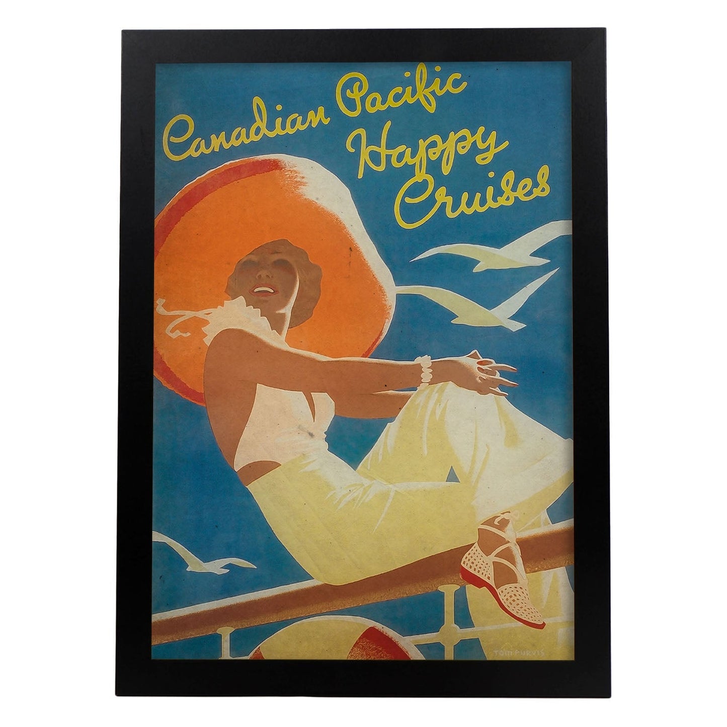 Poster vintage de Pacifico canadiense. con imágenes vintage y de publicidad antigua.-Artwork-Nacnic-A3-Marco Negro-Nacnic Estudio SL