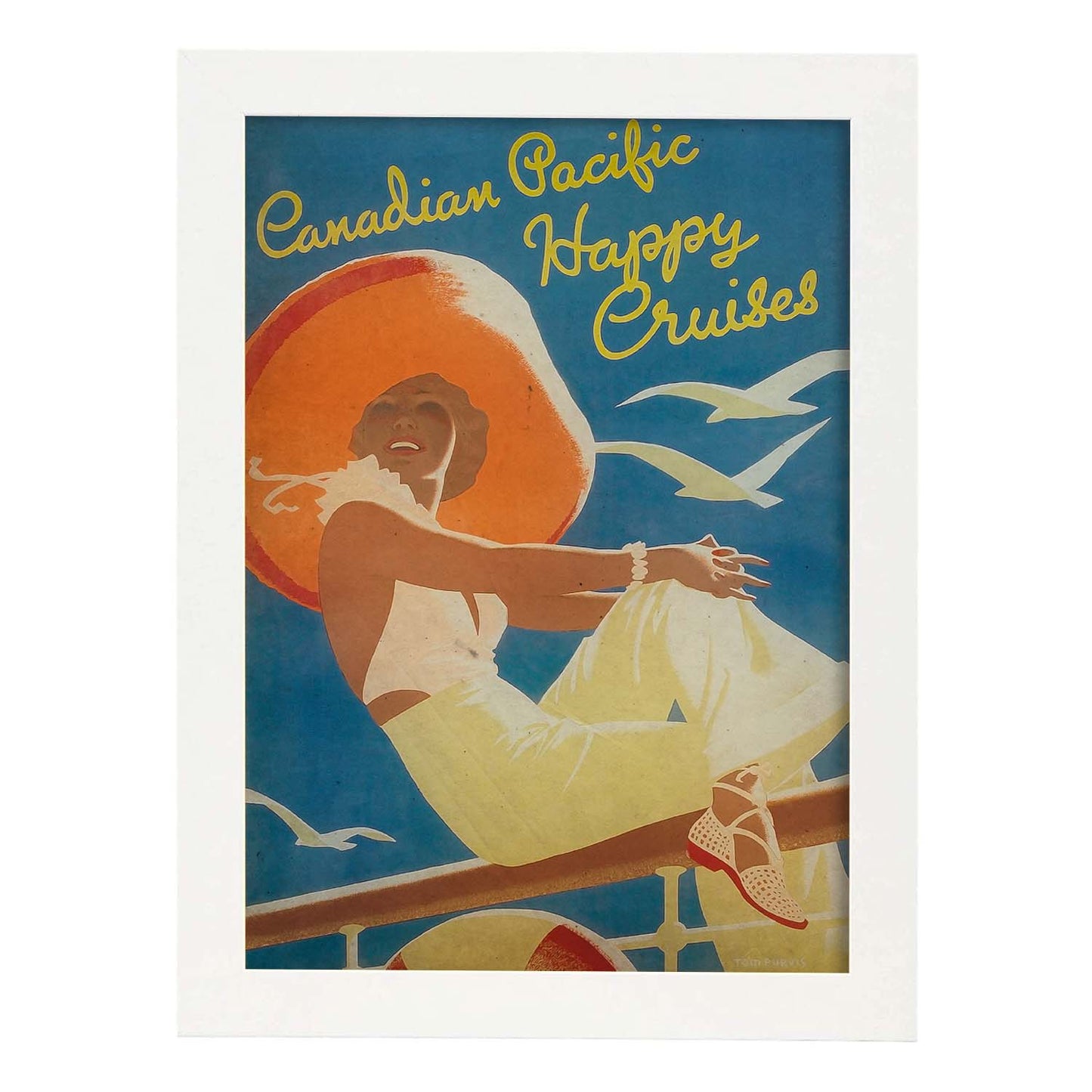 Poster vintage de Pacifico canadiense. con imágenes vintage y de publicidad antigua.-Artwork-Nacnic-A4-Marco Blanco-Nacnic Estudio SL
