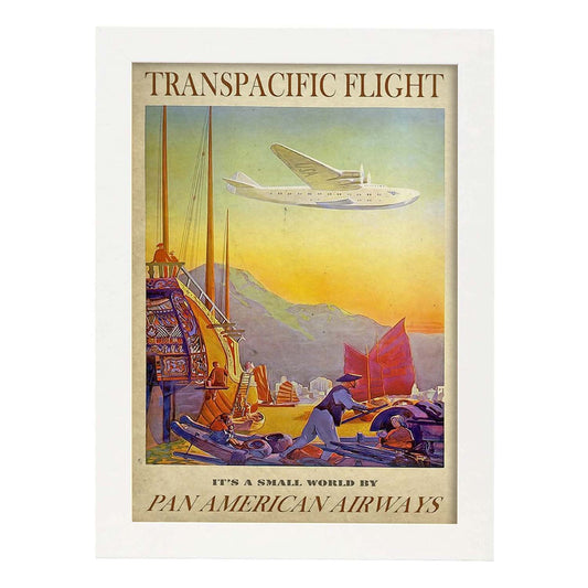Poster vintage de Pan-american. con imágenes vintage y de publicidad antigua.-Artwork-Nacnic-A4-Marco Blanco-Nacnic Estudio SL