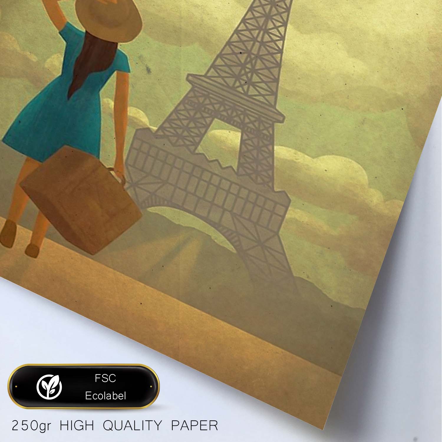 Poster vintage de Paris vintage. con imágenes vintage y de publicidad antigua.-Artwork-Nacnic-Nacnic Estudio SL
