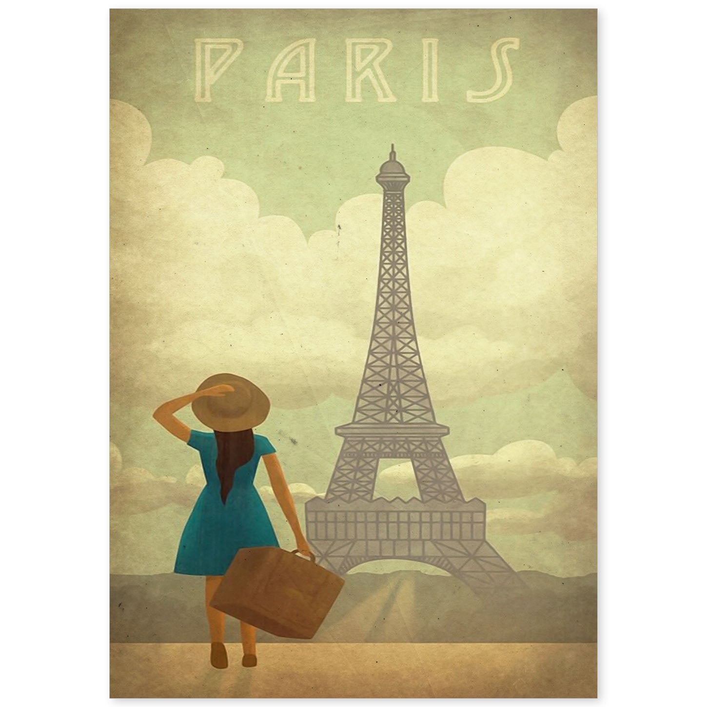 Poster vintage de Paris vintage. con imágenes vintage y de publicidad antigua.-Artwork-Nacnic-A4-Sin marco-Nacnic Estudio SL