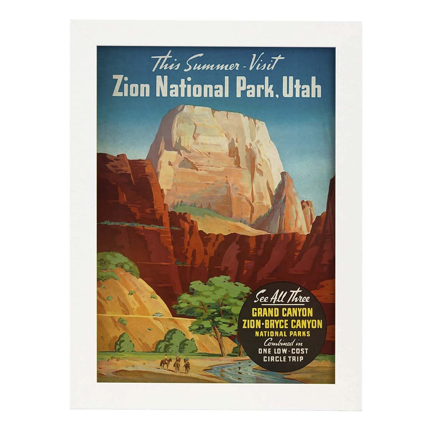 Poster vintage de Parque Zion. con imágenes vintage y de publicidad antigua.-Artwork-Nacnic-A3-Marco Blanco-Nacnic Estudio SL