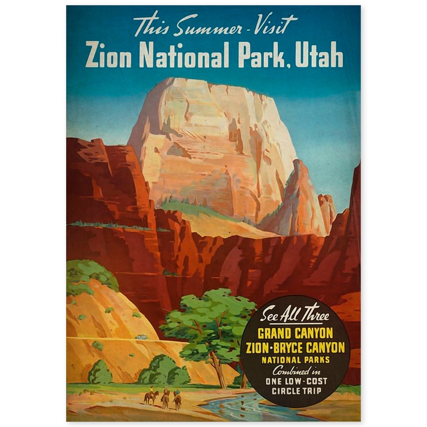 Poster vintage de Parque Zion. con imágenes vintage y de publicidad antigua.-Artwork-Nacnic-A4-Sin marco-Nacnic Estudio SL