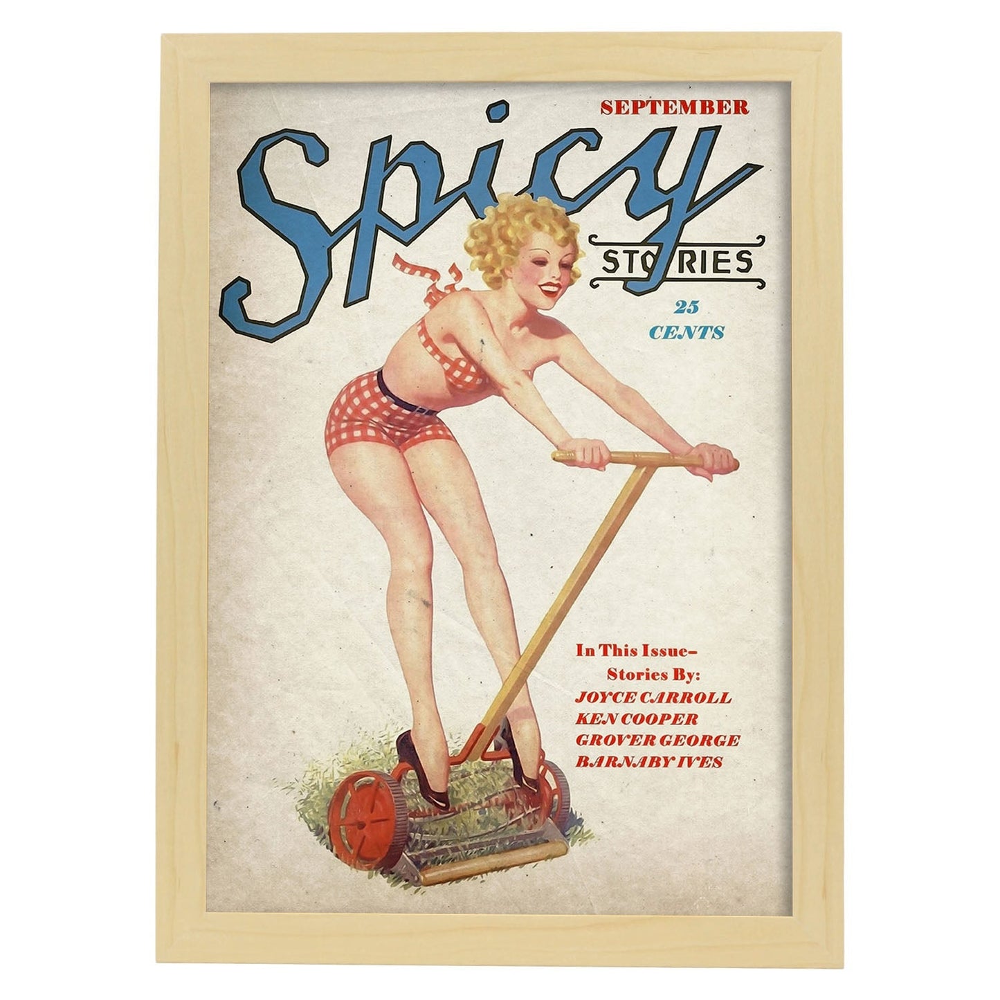 Poster vintage de Picante. con imágenes vintage y de publicidad antigua.-Artwork-Nacnic-A3-Marco Madera clara-Nacnic Estudio SL