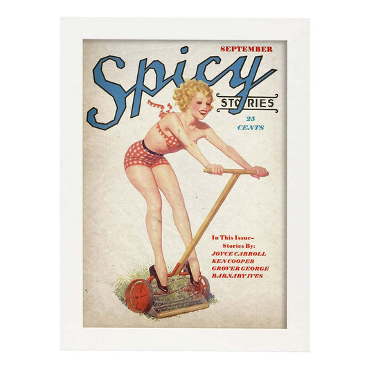 Poster vintage de Picante. con imágenes vintage y de publicidad antigua.-Artwork-Nacnic-A4-Marco Blanco-Nacnic Estudio SL