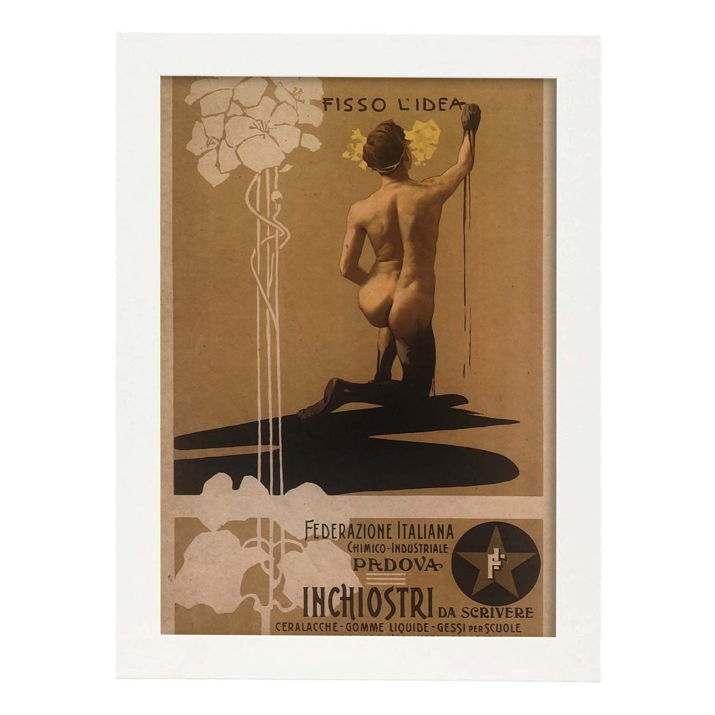 Poster vintage de Pintor desnudo. con imágenes vintage y de publicidad antigua.-Artwork-Nacnic-A3-Marco Blanco-Nacnic Estudio SL