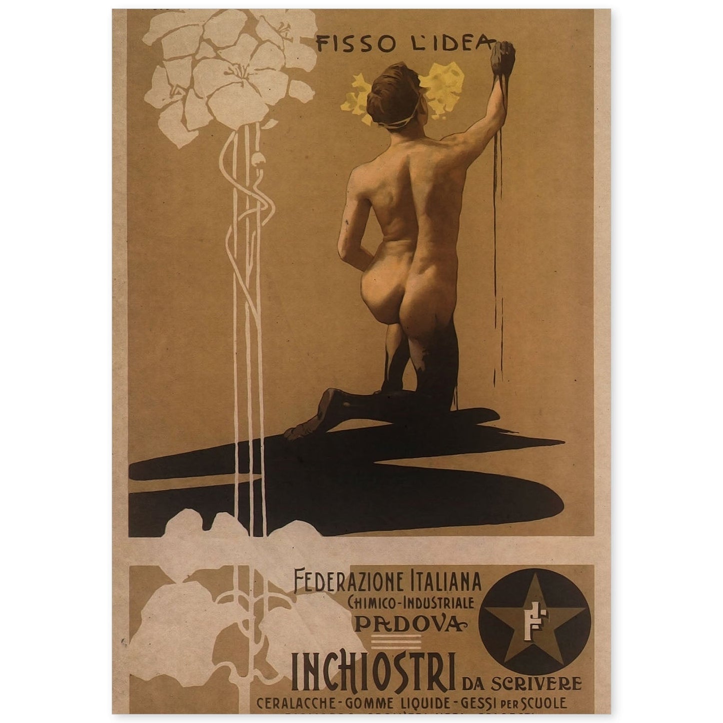 Poster vintage de Pintor desnudo. con imágenes vintage y de publicidad antigua.-Artwork-Nacnic-A4-Sin marco-Nacnic Estudio SL