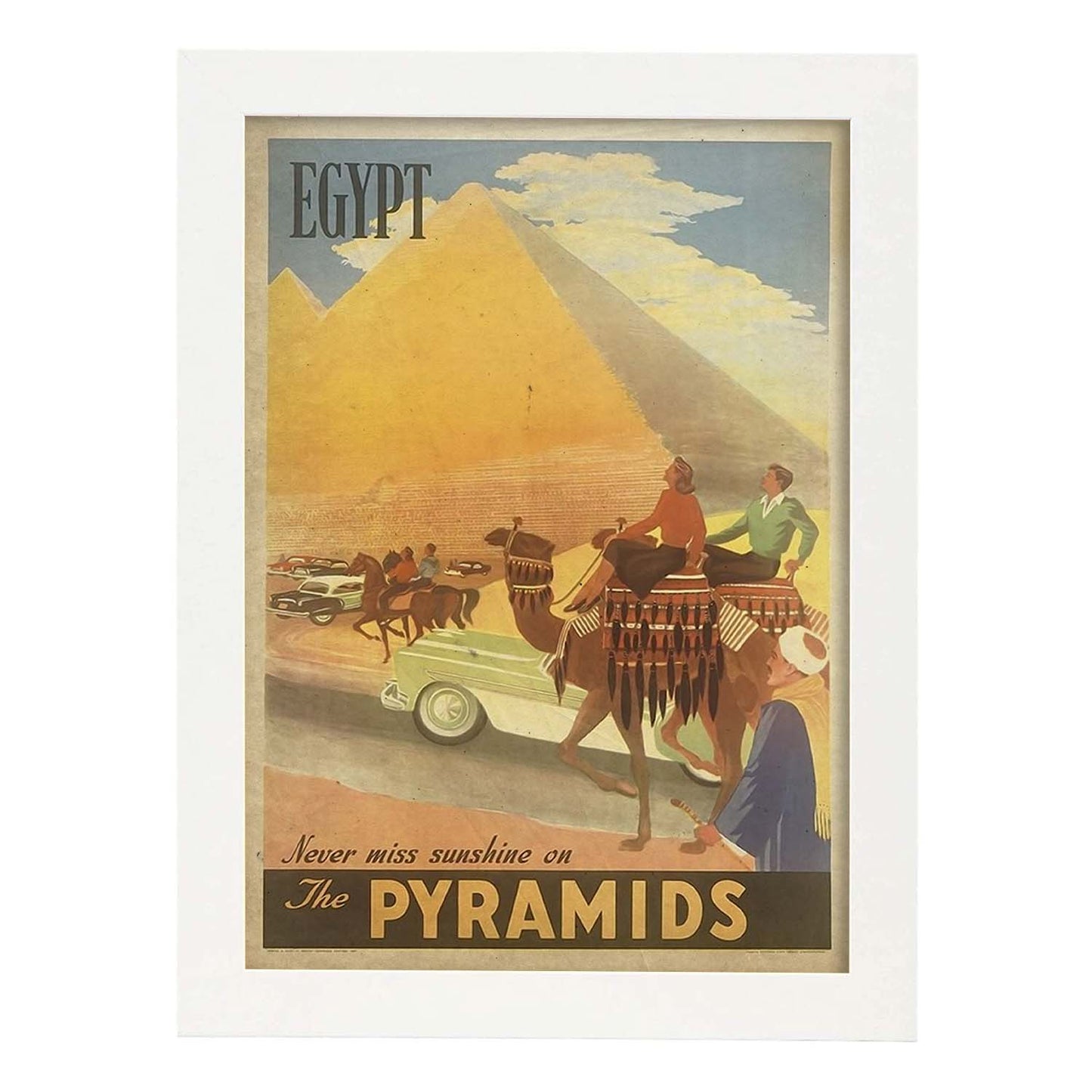 Poster vintage de Pirámides. con imágenes vintage y de publicidad antigua.-Artwork-Nacnic-A3-Marco Blanco-Nacnic Estudio SL