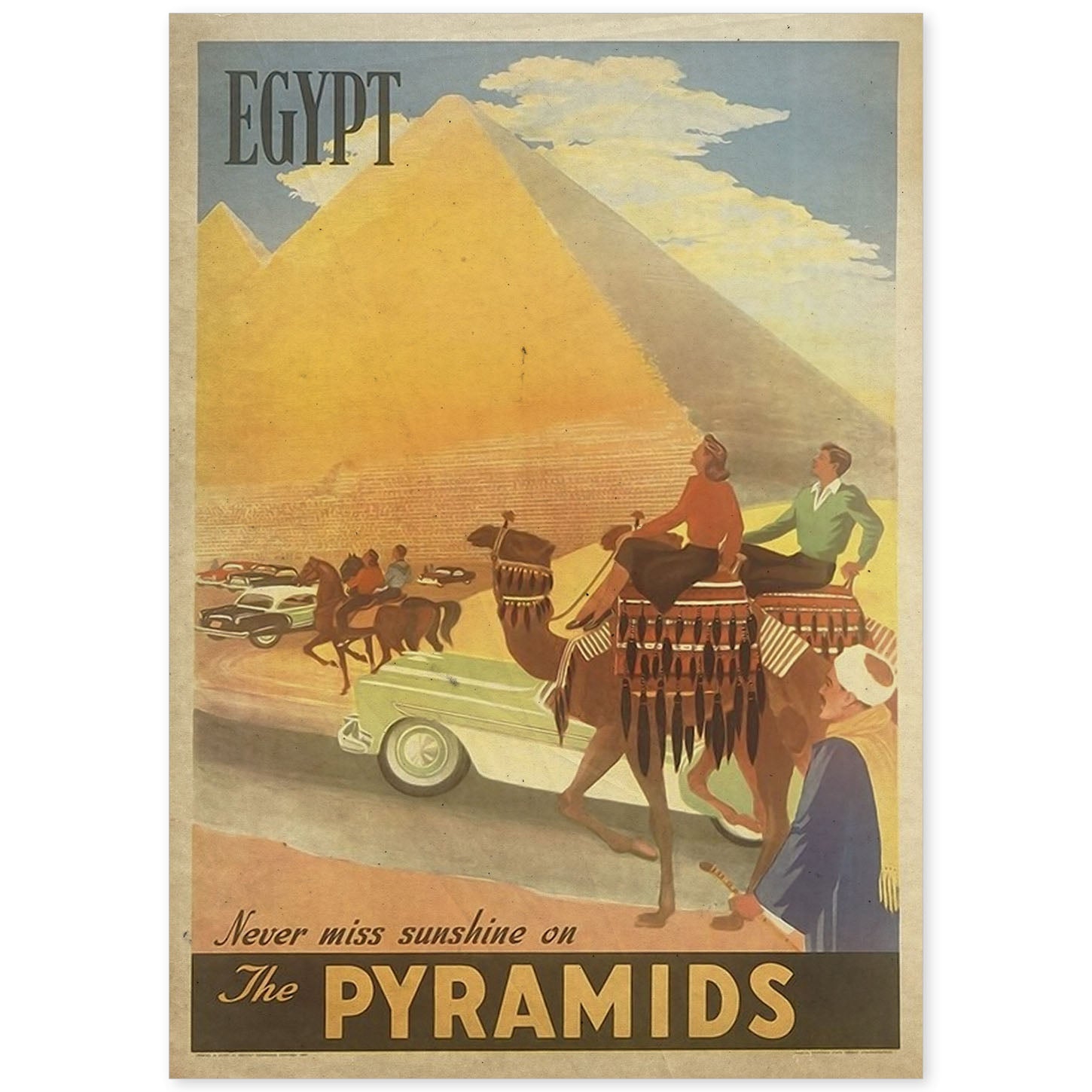 Poster vintage de Pirámides. con imágenes vintage y de publicidad antigua.-Artwork-Nacnic-A4-Sin marco-Nacnic Estudio SL