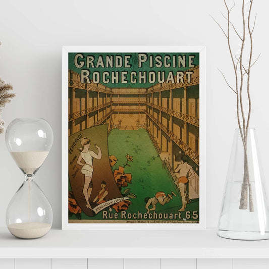 Poster vintage de Piscina. con imágenes vintage y de publicidad antigua.-Artwork-Nacnic-Nacnic Estudio SL