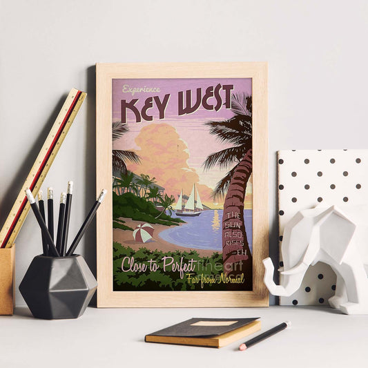 Poster vintage de Playa tropical. con imágenes vintage y de publicidad antigua.-Artwork-Nacnic-Nacnic Estudio SL