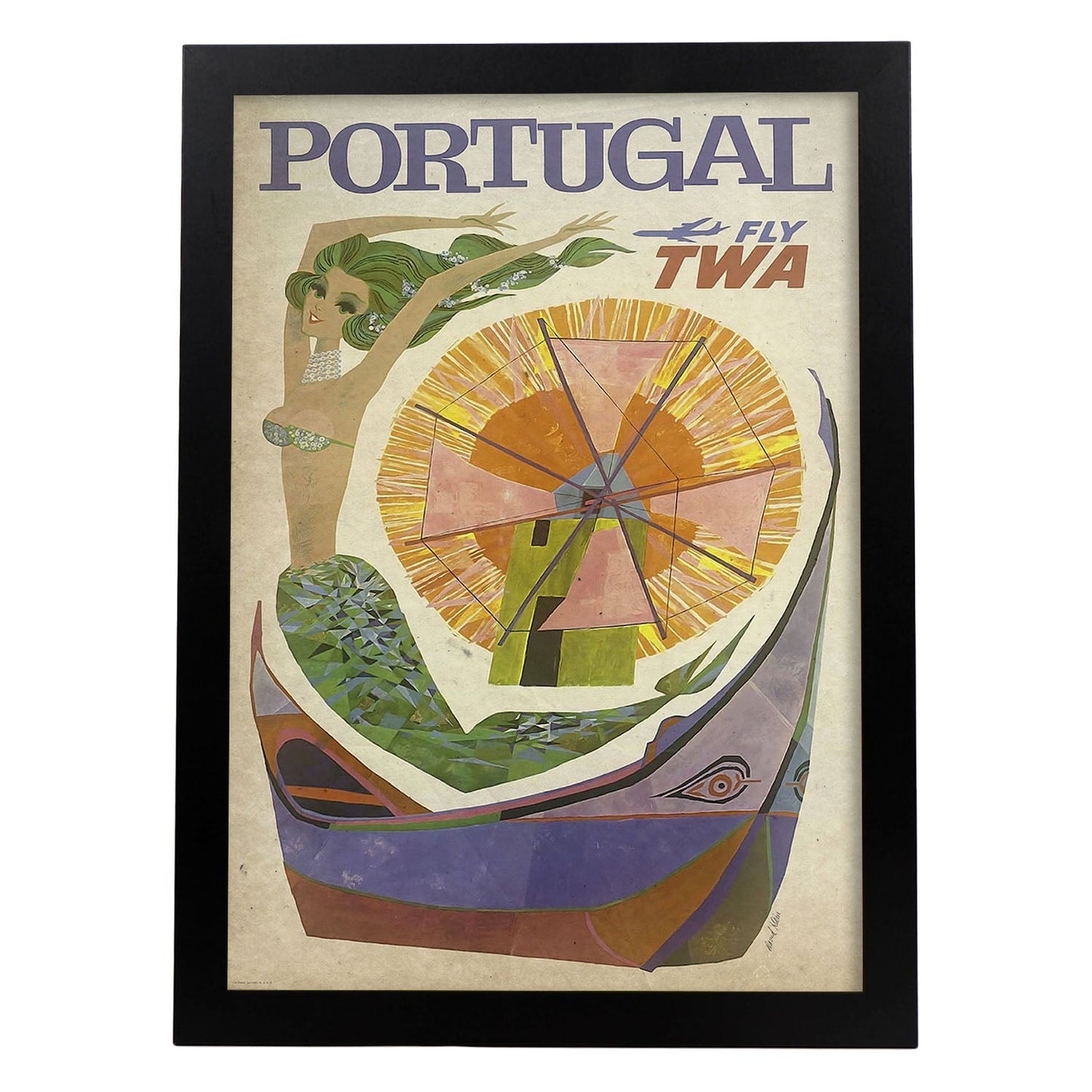 Poster vintage de Portugal. con imágenes vintage y de publicidad antigua.-Artwork-Nacnic-A3-Marco Negro-Nacnic Estudio SL