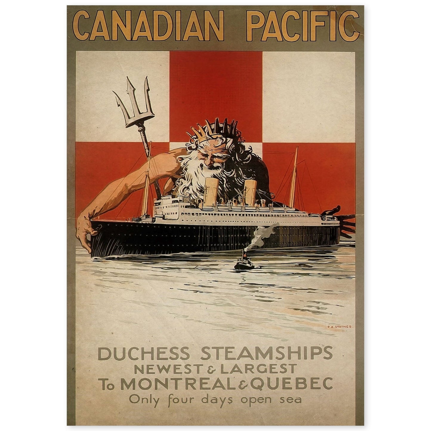 Poster vintage de Poseidon. con imágenes vintage y de publicidad antigua.-Artwork-Nacnic-A4-Sin marco-Nacnic Estudio SL