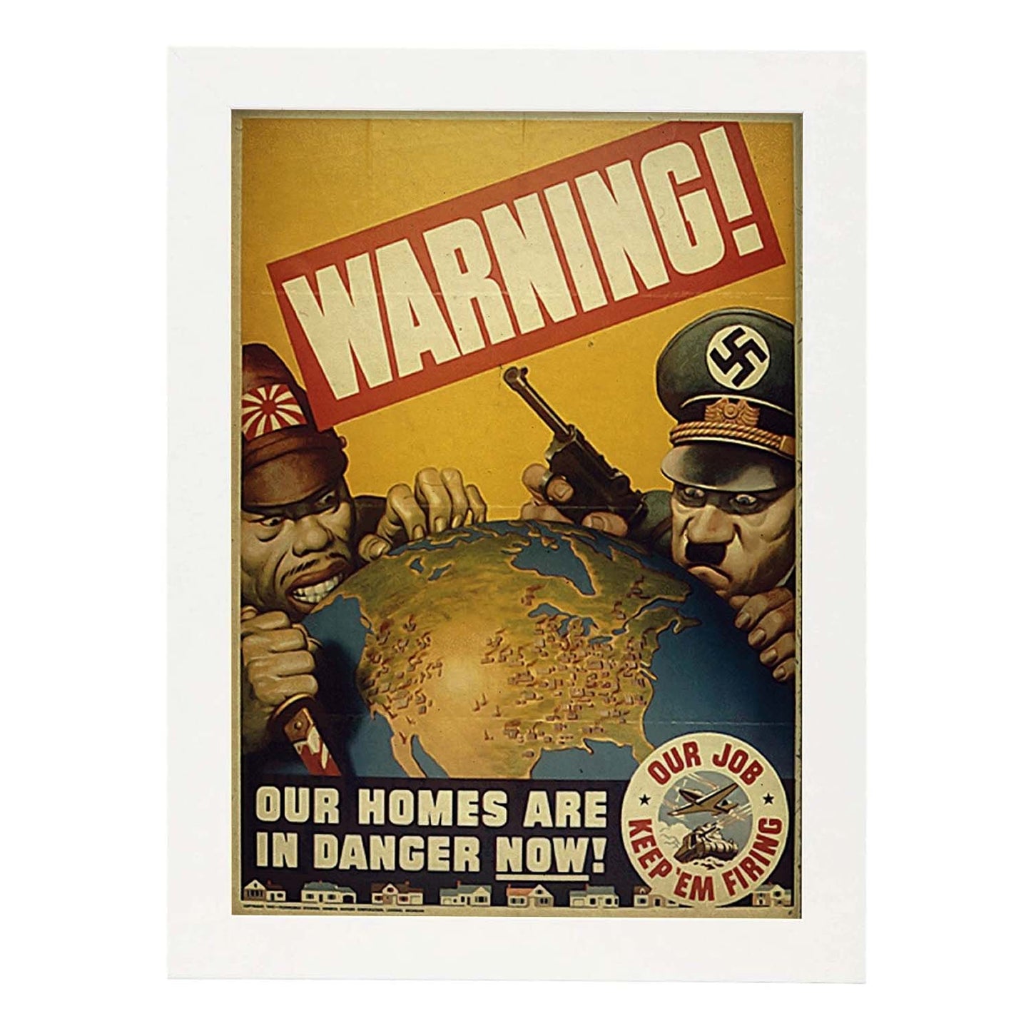 Poster vintage de Poster de guerra 2. con imágenes vintage y de publicidad antigua.-Artwork-Nacnic-A3-Marco Blanco-Nacnic Estudio SL
