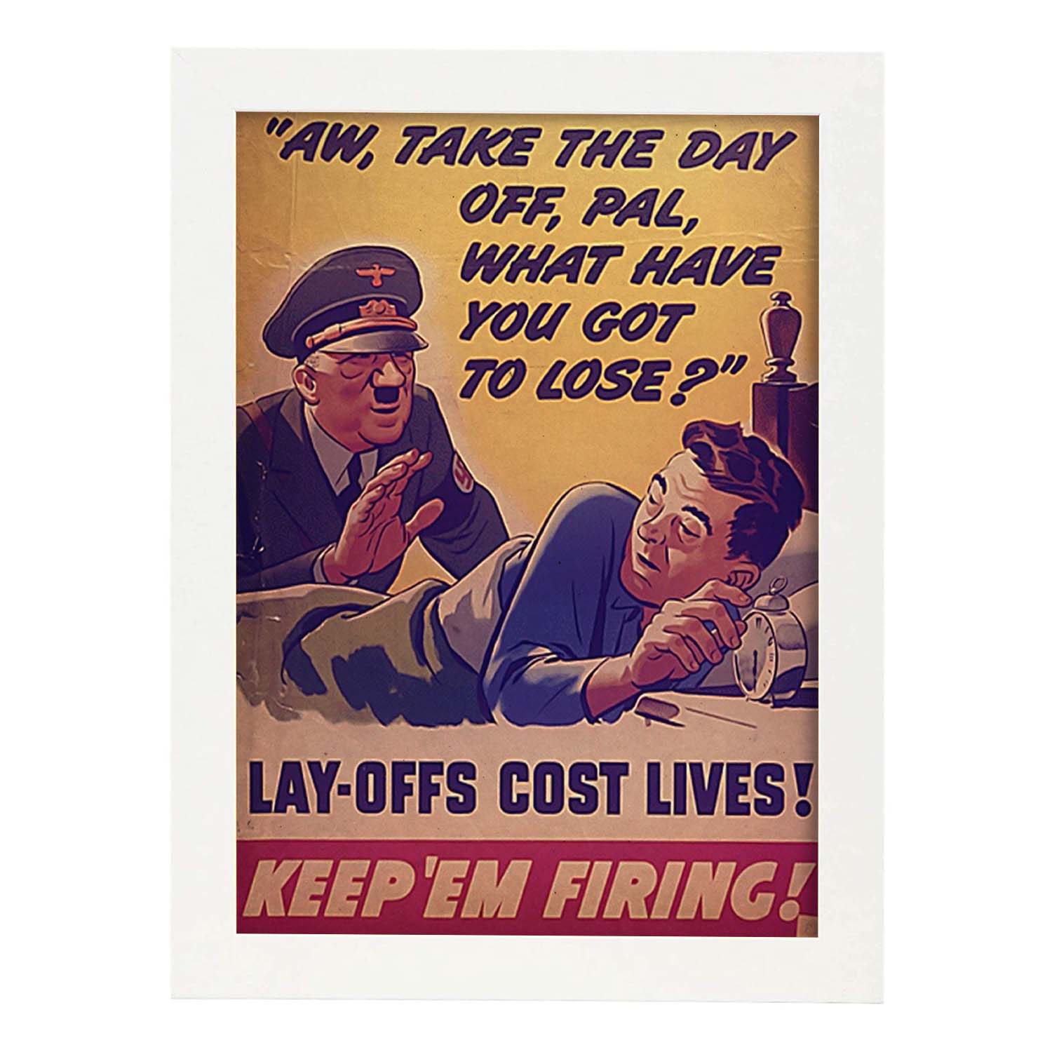 Poster vintage de Poster de guerra 3. con imágenes vintage y de publicidad antigua.-Artwork-Nacnic-A3-Marco Blanco-Nacnic Estudio SL