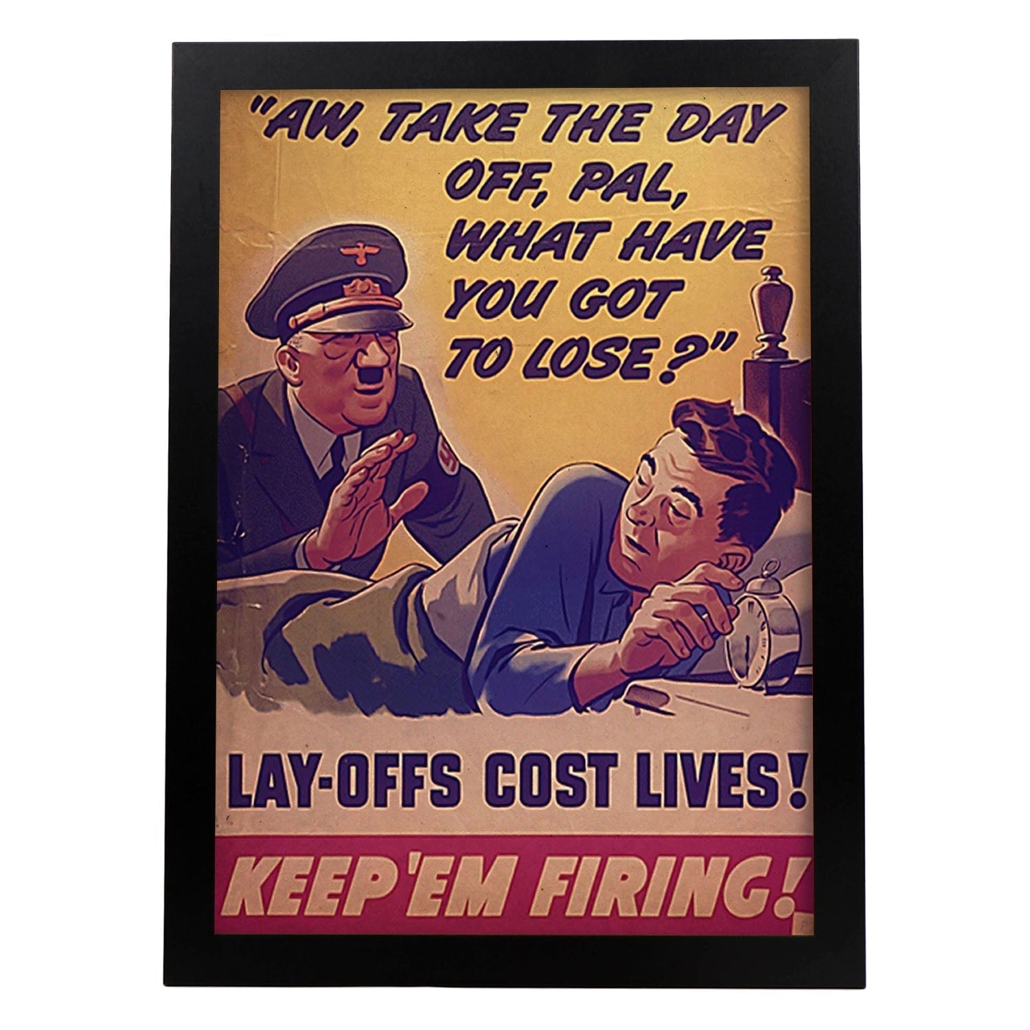 Poster vintage de Poster de guerra 3. con imágenes vintage y de publicidad antigua.-Artwork-Nacnic-A3-Marco Negro-Nacnic Estudio SL