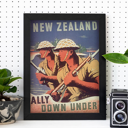 Poster vintage de Poster de guerra - Nueva Zelanda. con imágenes vintage y de publicidad antigua.-Artwork-Nacnic-Nacnic Estudio SL