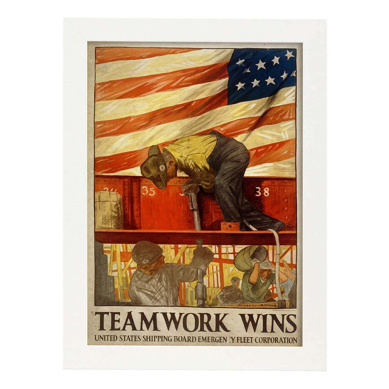 Poster vintage de Poster de guerra USA. con imágenes vintage y de publicidad antigua.-Artwork-Nacnic-A3-Marco Blanco-Nacnic Estudio SL